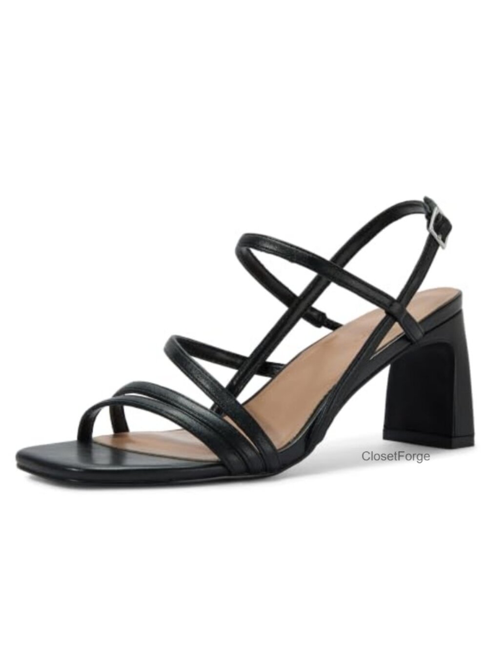 Strappy Block Heels, PU Heeled Sandals for Party Wedding Guest